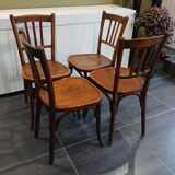 Suite de 4 chaises de bistrot Baumann vintage