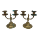 2 antique two-branch candelabras in Louis XVI style made of brass.