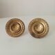 Pair of antique Empire furniture knobs in gilded solid bronze.