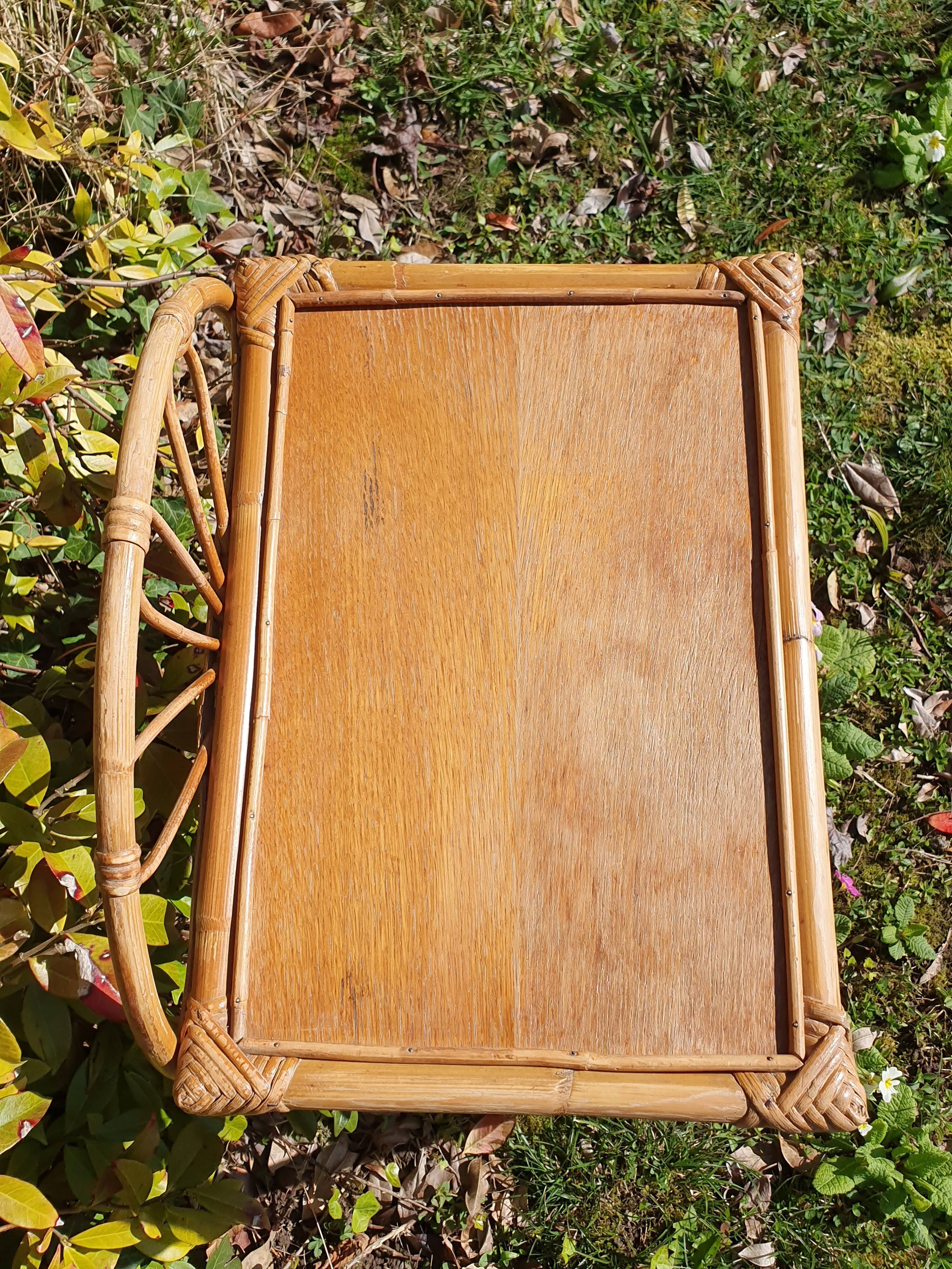 Vintage rattan bedside table