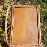Vintage rattan bedside table