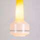 Pair of two-tone yellow and white glass pendant lights. 1960s