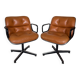 Pair of Knoll Pollock Armchairs - Vintage Camel Leather