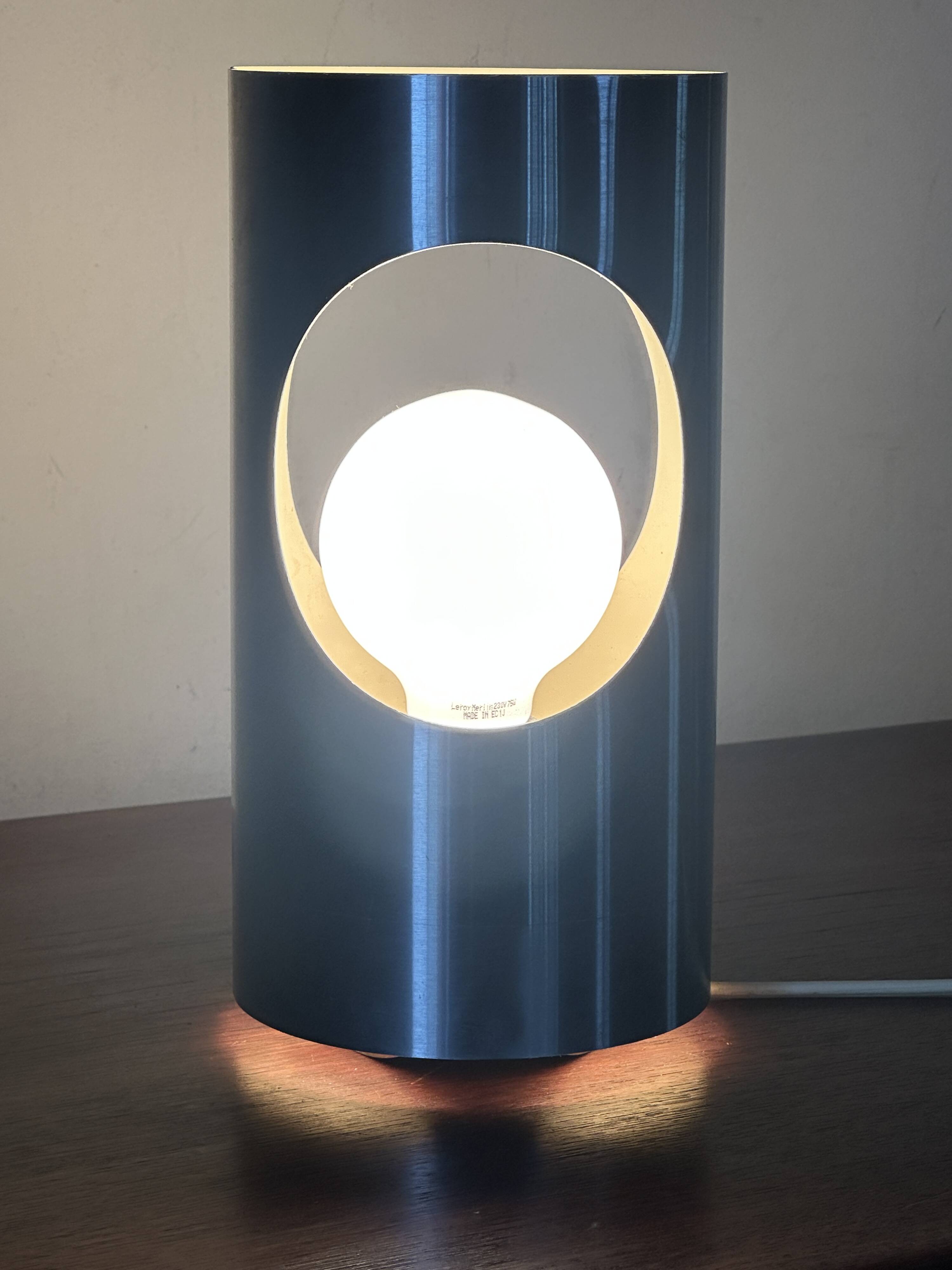 Vintage tube stainless steel lamp, 70s design