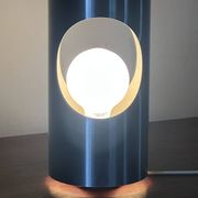 Lampe inox tube vintage design années 70