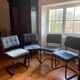 4 leather chairs black