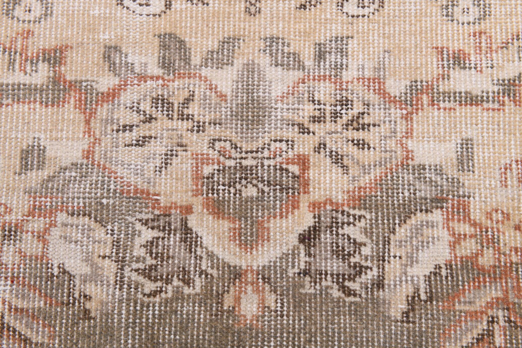 6x9 Ash Gray Handmade Wool Turkish Vintage Rug, 188x290Cm SK 5073