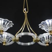 Extraordinary Art Deco Murano Glass and Bronze Chandelier by Barovier&Toso, 1950
