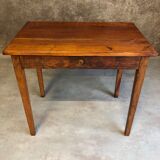 Walnut wood desk with a drawer