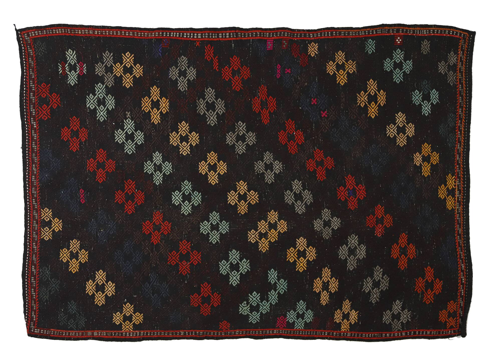 Area kilim rug ,vintage wool turkish handknotted kilim, 240 cmx 180 cm rug