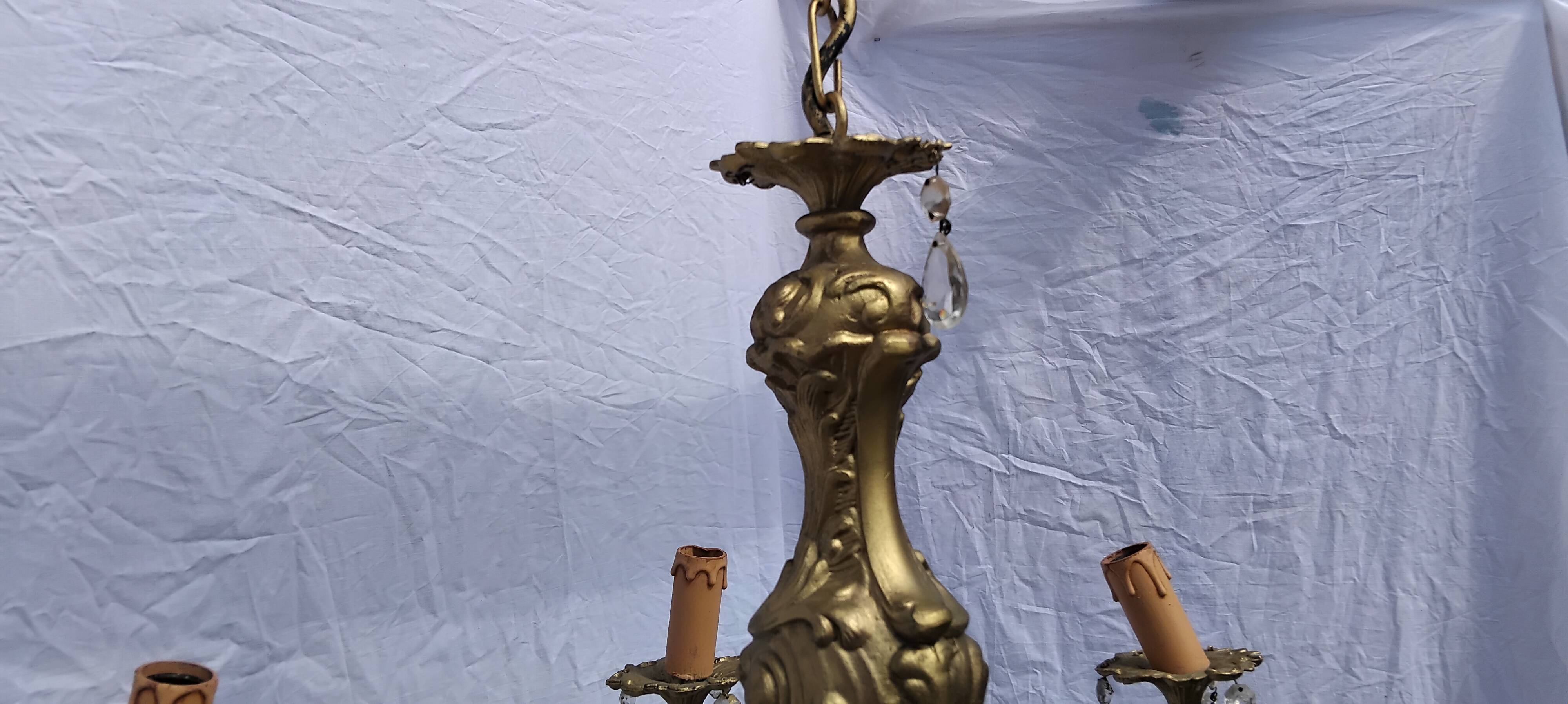 4 vintage crystal chandelier pendants