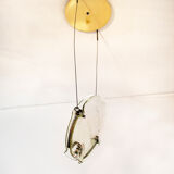 Postmodern glass ceiling lamp for Saporiti Anni '80