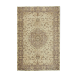 Hand-knotted turkish beige rug 192 cm x 285 cm