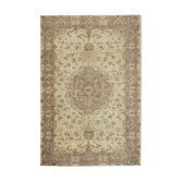 Hand-knotted turkish beige rug 192 cm x 285 cm