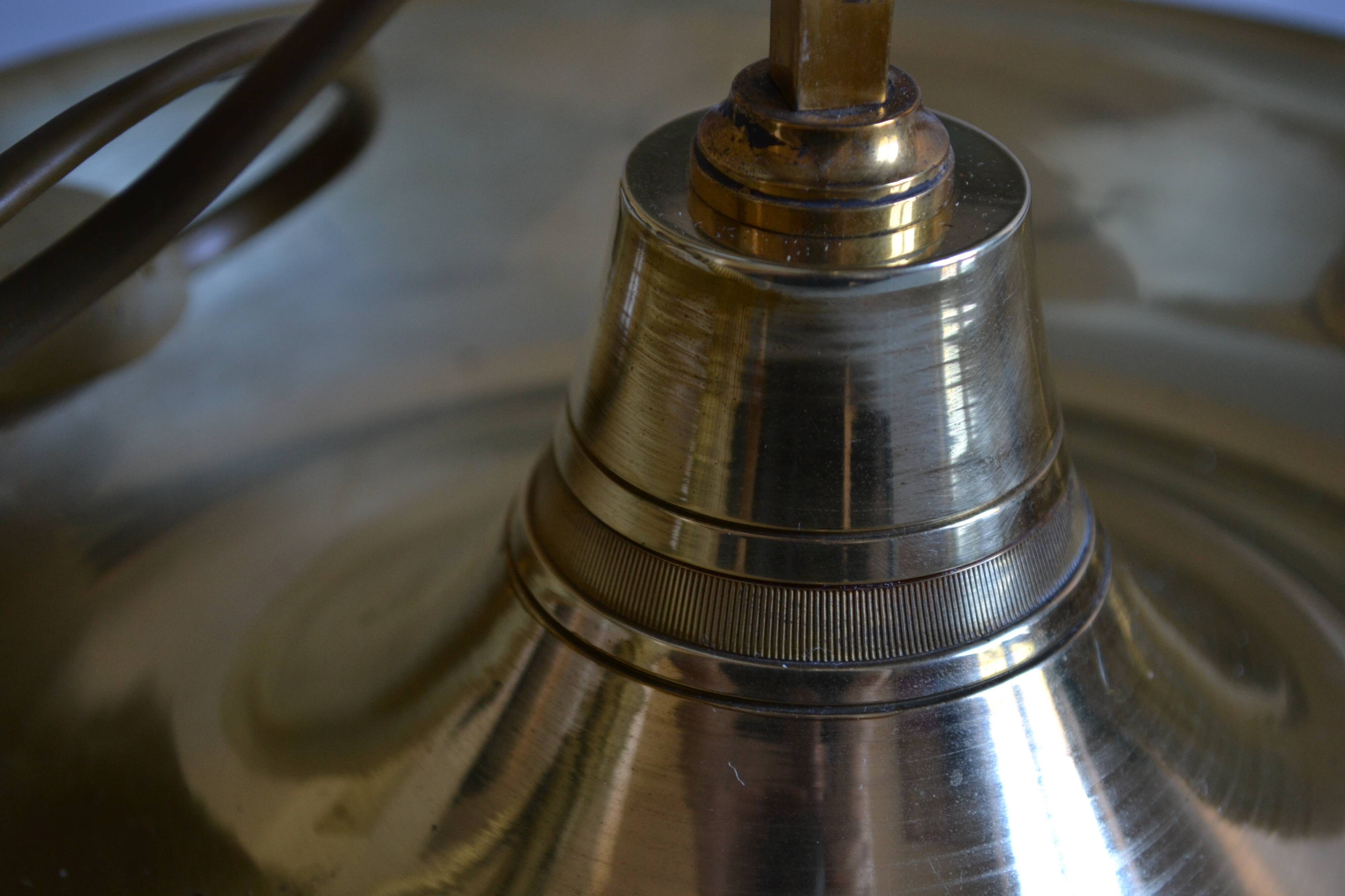 Large hot water bottle lamp with 5 bronze lights, empire style