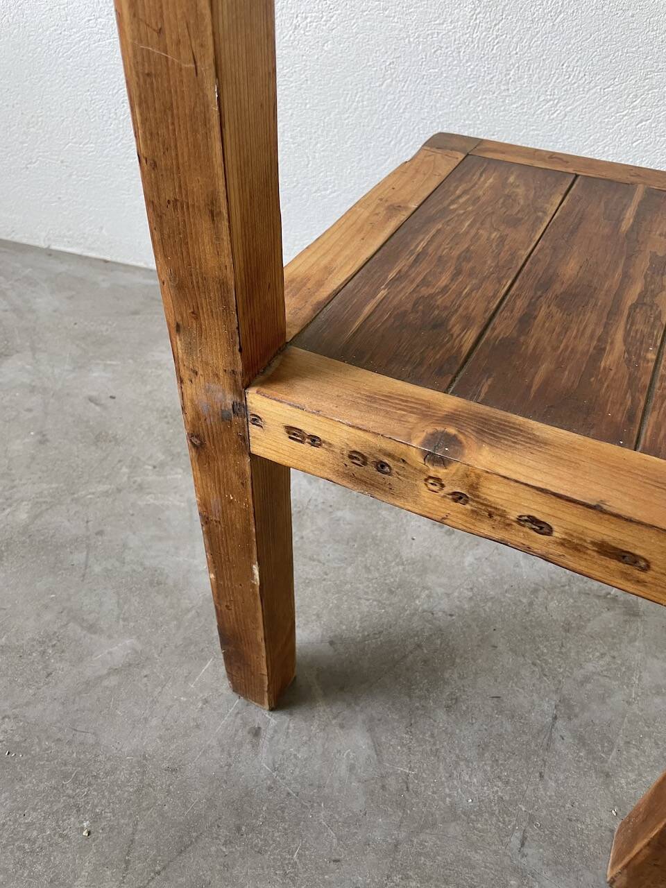 Brutalist pine chair