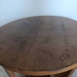 Round Art Deco table in walnut veneer – 1948