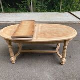 Renovated Round Oval Extendable Farmhouse Dining Table in Raw Wood 260cm