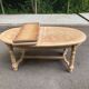 Table à manger de ferme ronde ovale extensible rénovée en bois brut 260cm