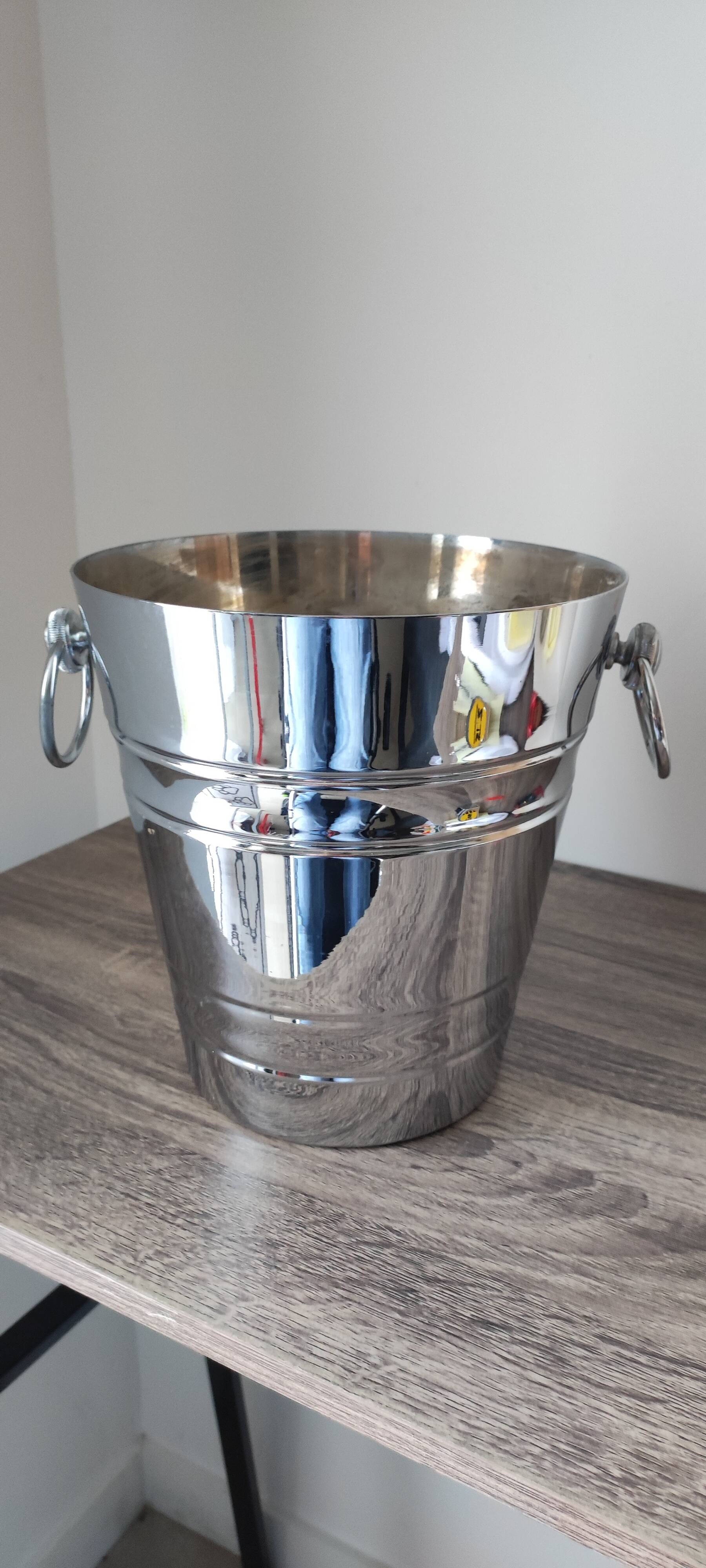 Vintage silver-plated metal champagne bucket