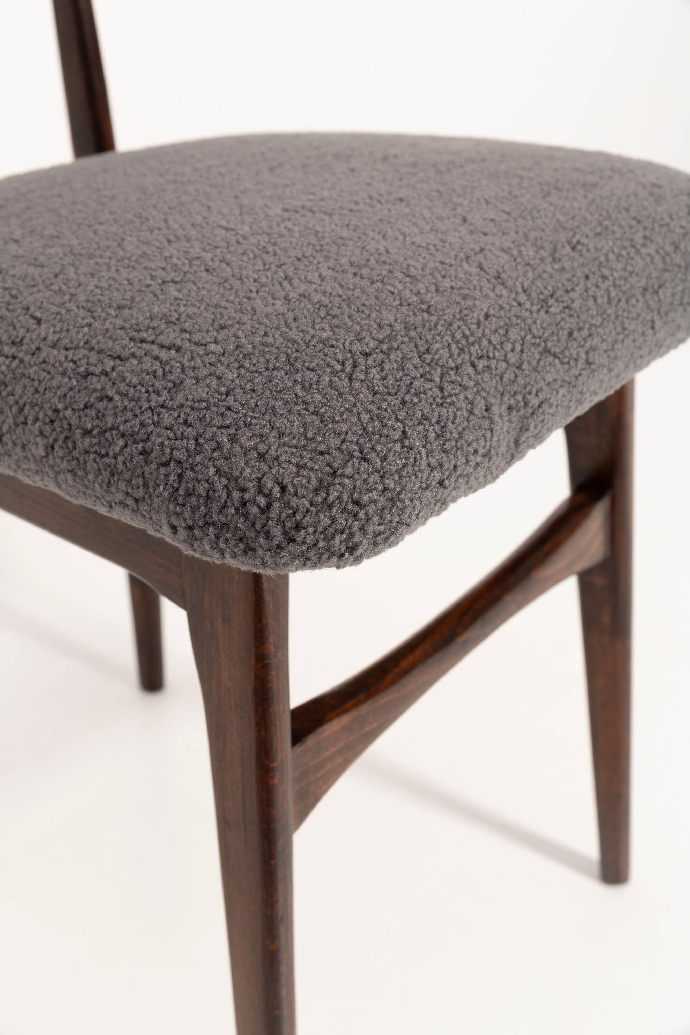 Chaise bouclée gris foncé du 20ème siècle, 1960