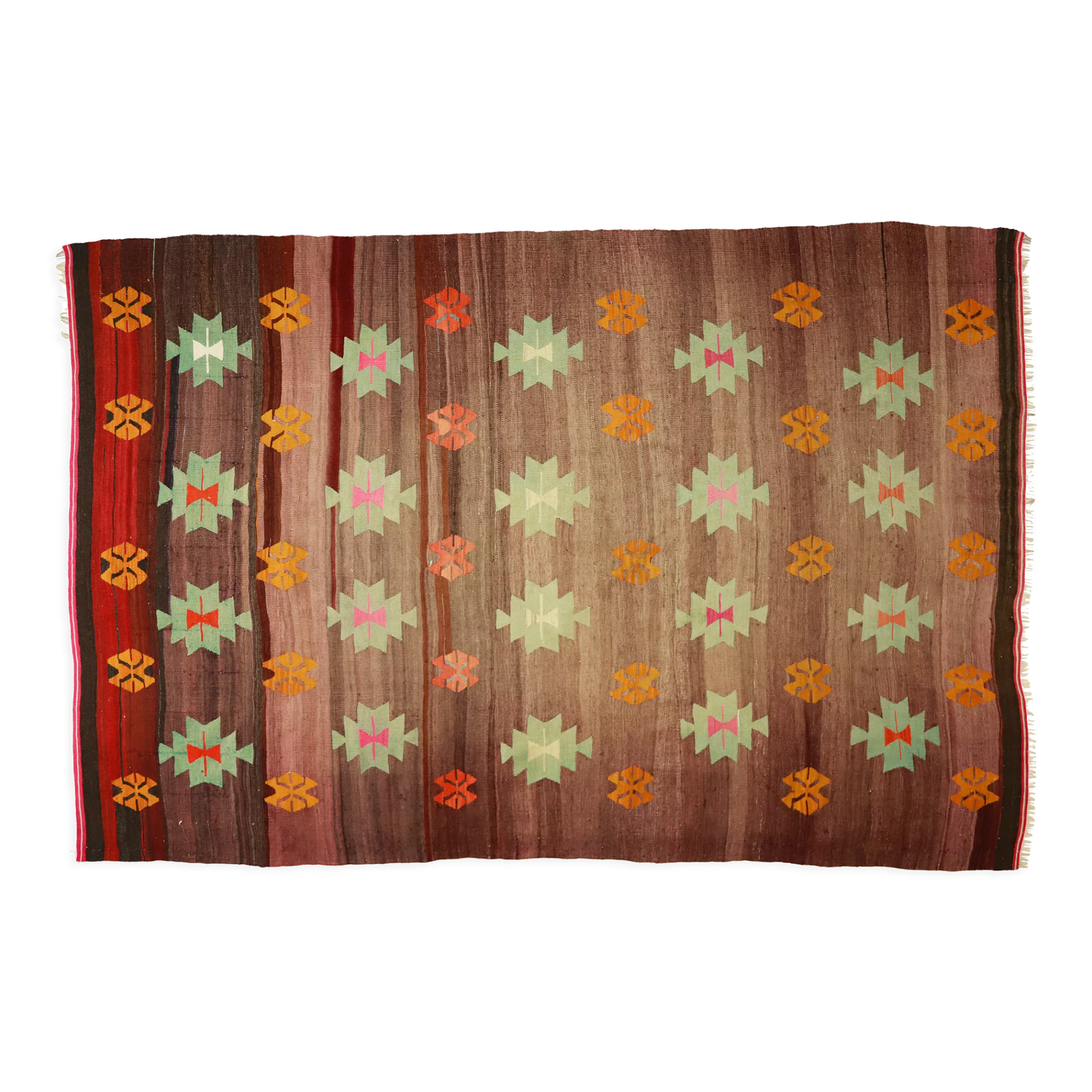 Anatolian handmade kilim rug 290 cm x 211 cm