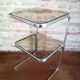 2-story chrome and smoked glass side table