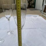 Set of 3 engraved champagne flutes.