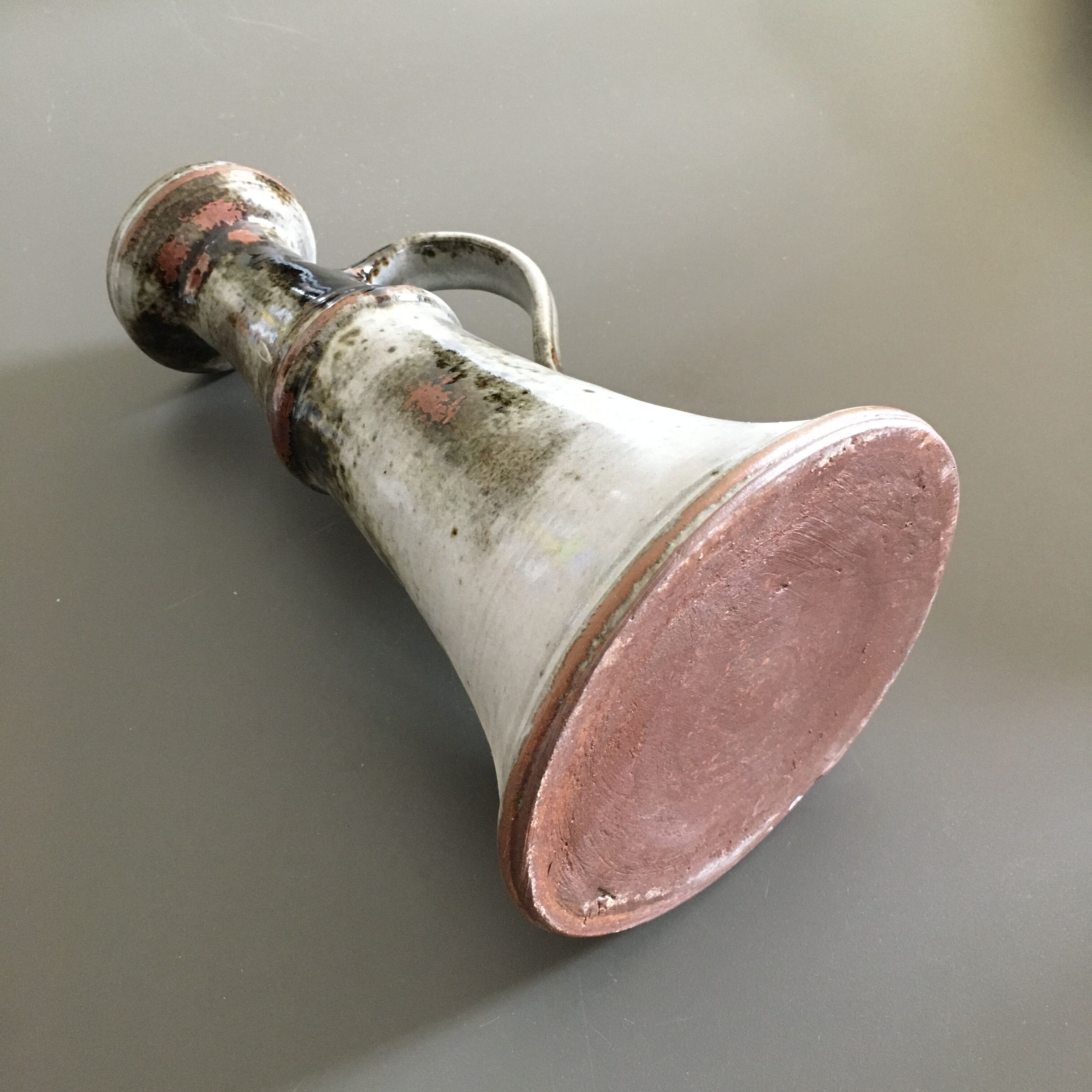 Flamed stoneware candlestick