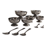 Set of 6 vintage stainless steel ice cream cups