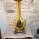 Large lamp base - 43 cm - yellow earthenware with polychrome glazes - 20th century