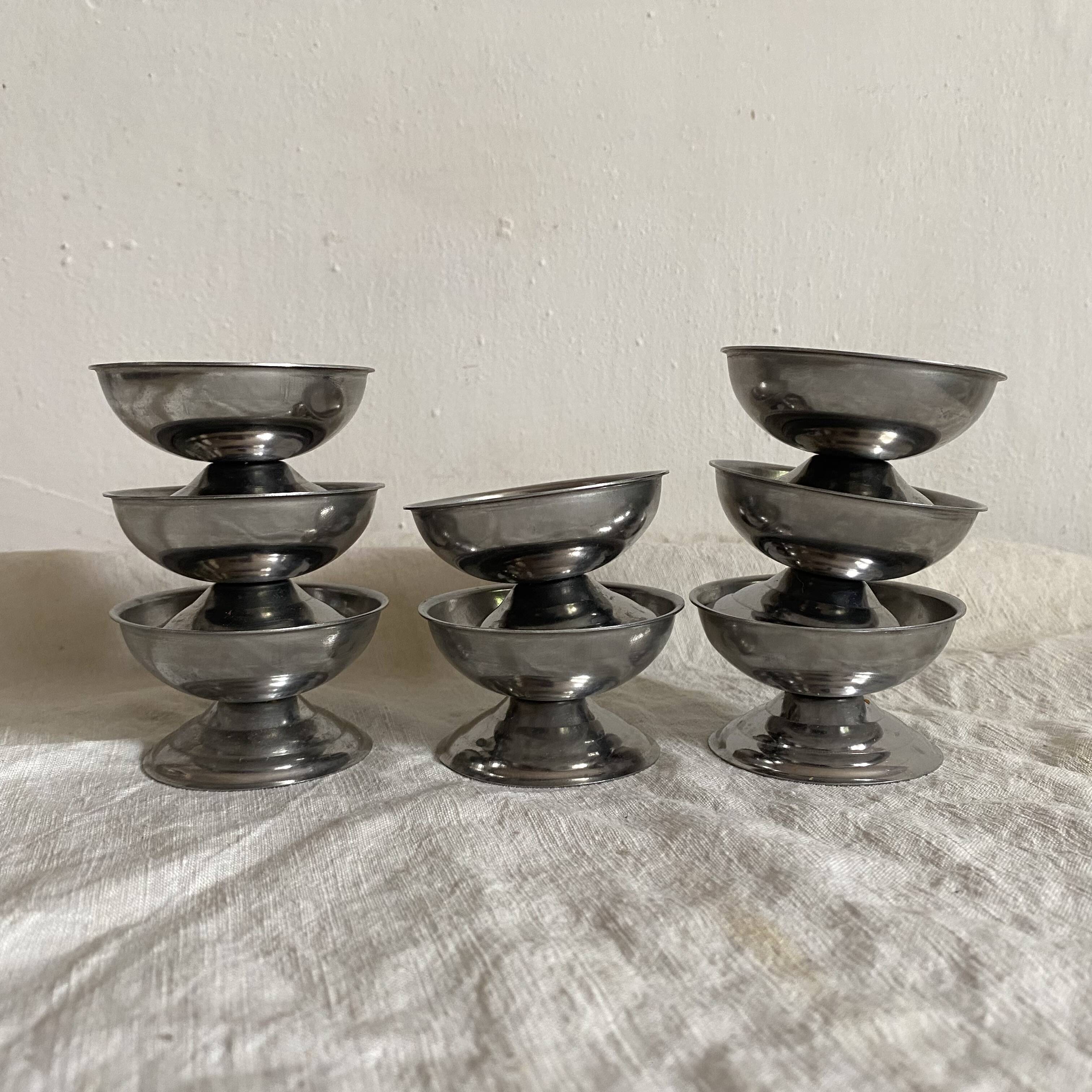 Petites coupes à glace en inox 1 boule