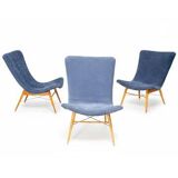 Shell armchairs by Miroslav Navrátil, Český Nábytek, 1960s – set of 3