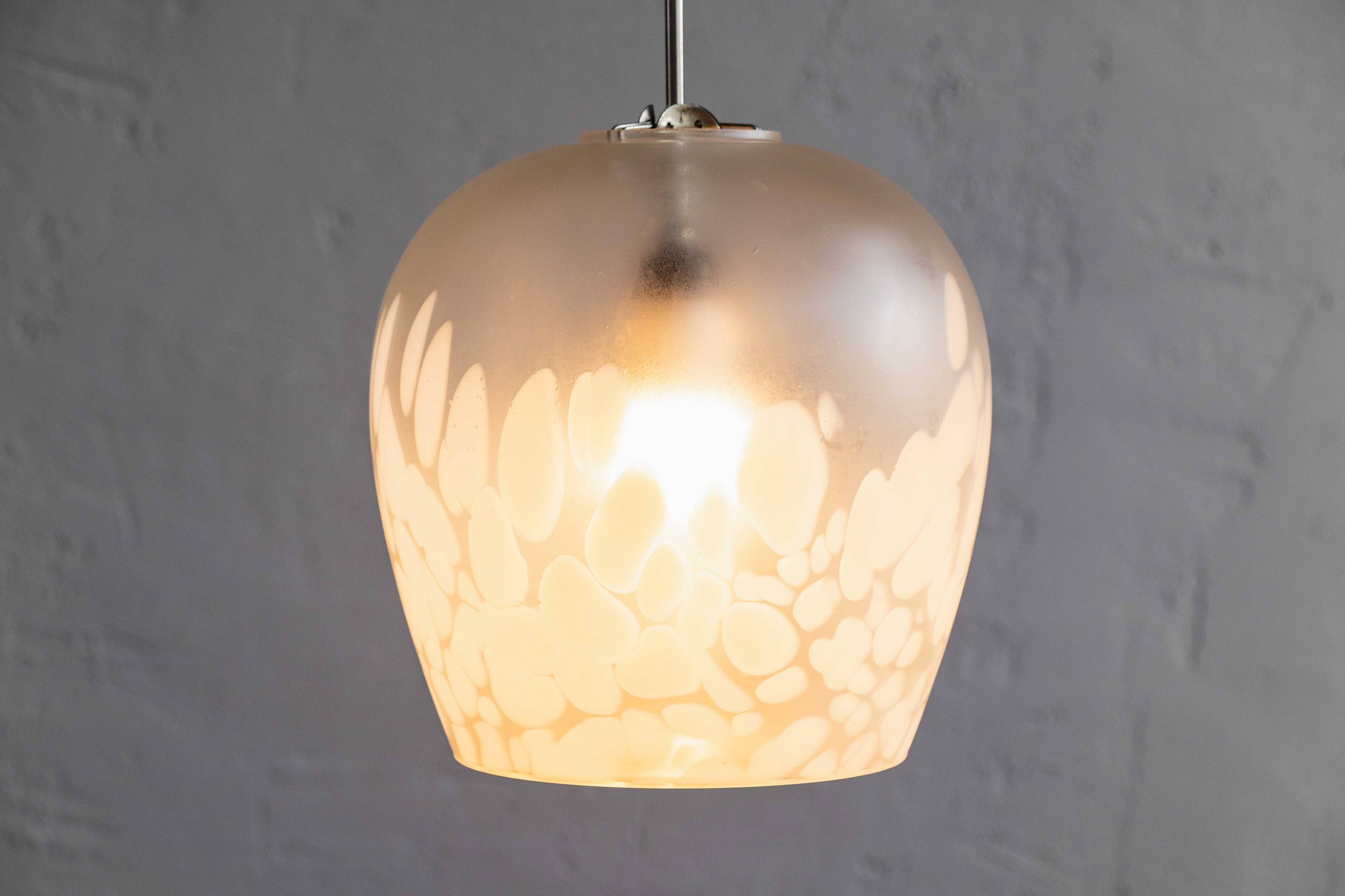 Czechoslovak Flakestone Glass Hanging Lamp, 1970s