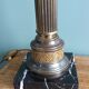 Antique column lamp in marble and gilded metal