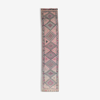 2x11 narrow turkish vintage runner rug, 380x76cm