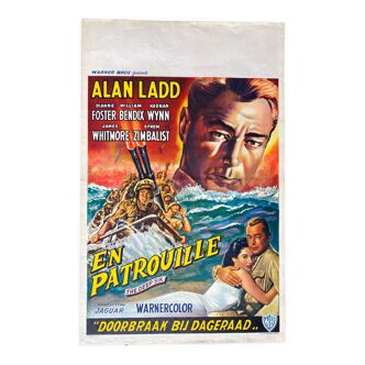 Original movie poster "On patrol" Alan Ladd 35x56cm 1958