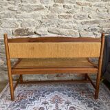 1960 beech and straw bench