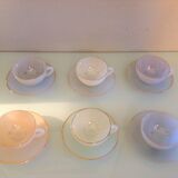 Suite of six cups in polychrome opaline Arcopal 60s/70s