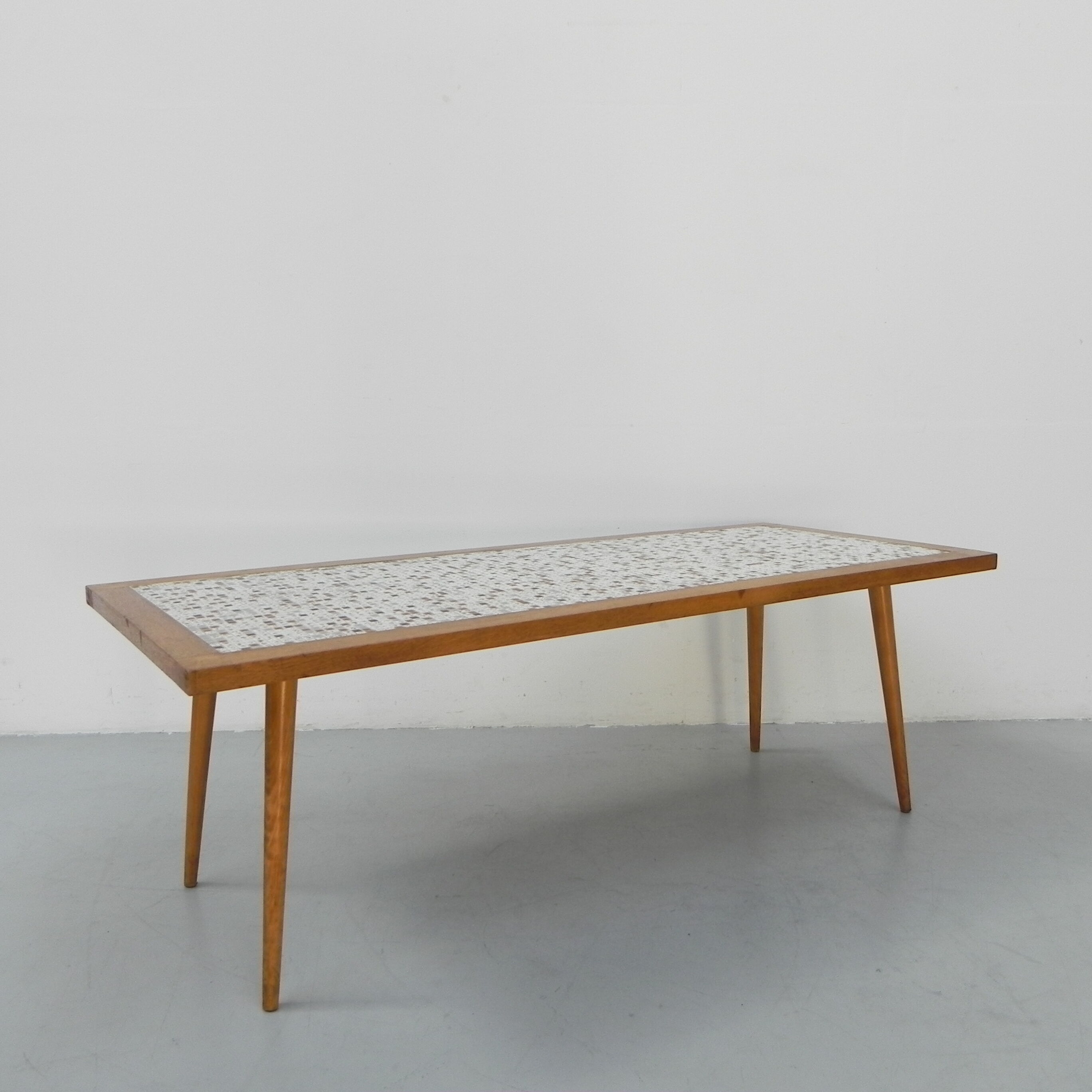 Vintage coffee table with mini tiles, tile table