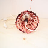 Pink chiseled glass table lamp