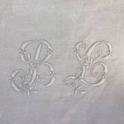 Set of 12 19th century white napkins marked “BL”