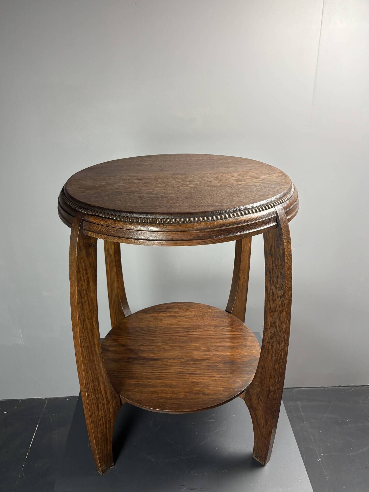 Dutch art deco Amsterdam school oak side table, 1930s