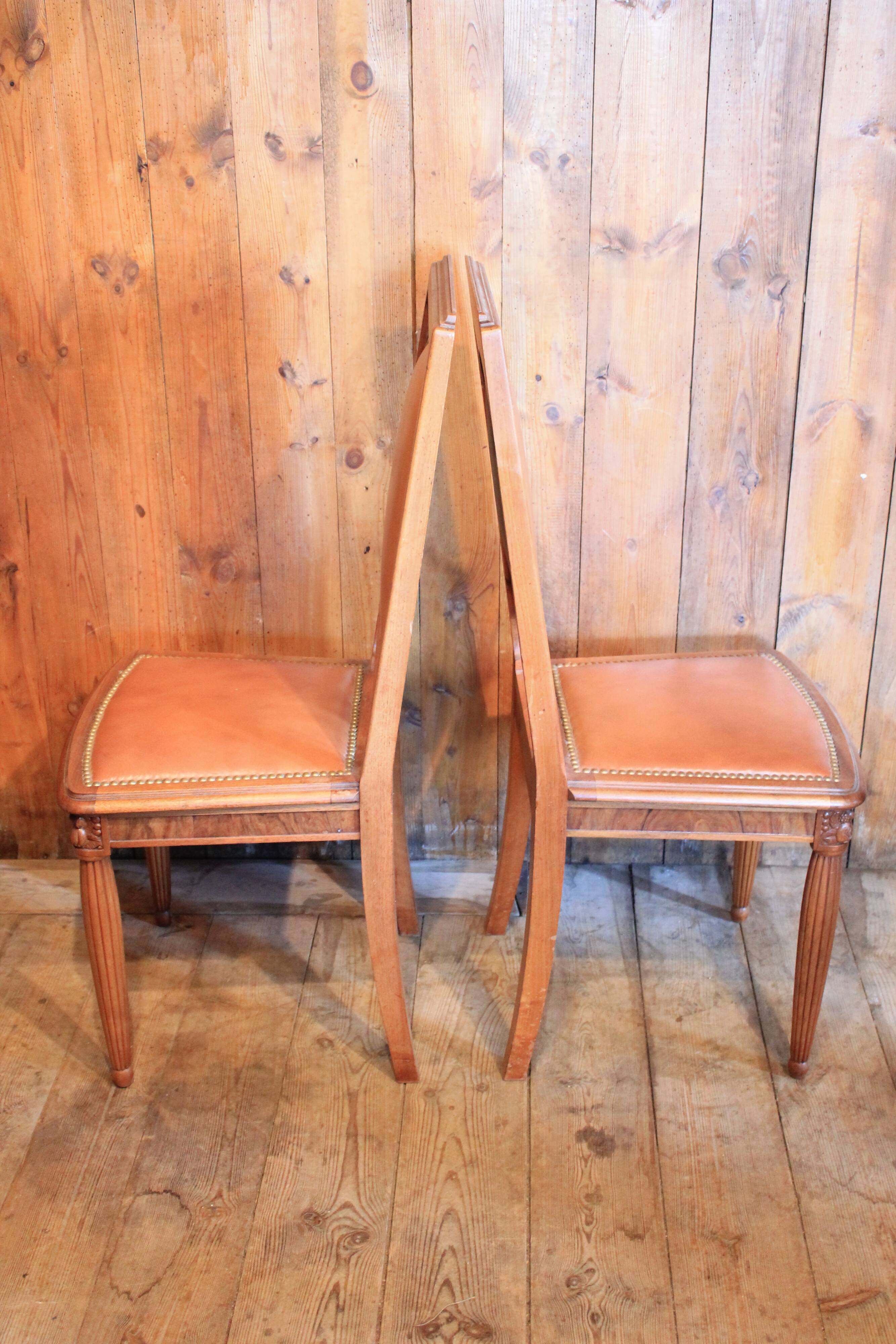 Suite of 6 art-deco chairs