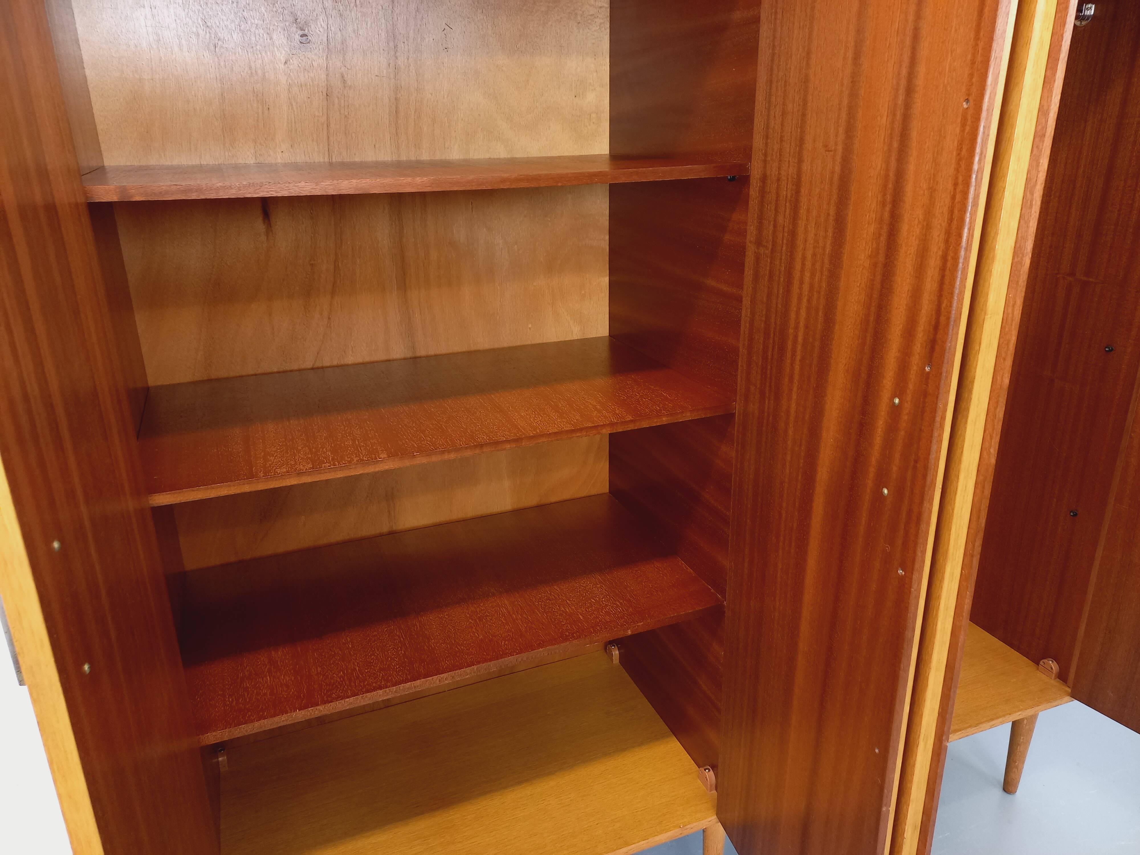 Vintage oak wardrobe from the 1960s.