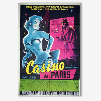 Original movie poster of 1954.Casino Paris.74x110 cm