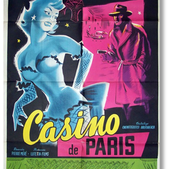 Original movie poster of 1954.Casino Paris.74x110 cm