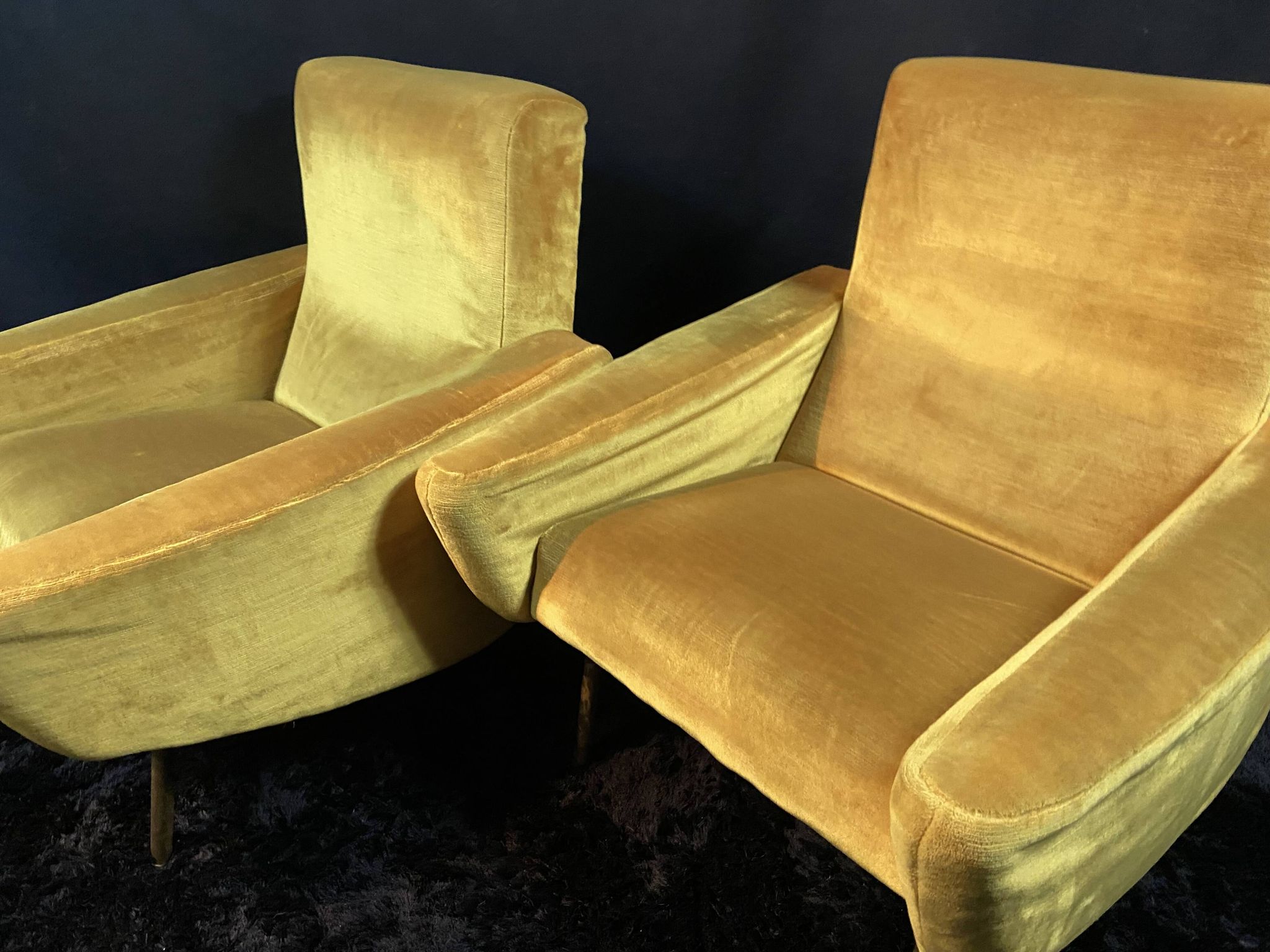 Pair of designer armchairs 1955-60 Louis Paolozzi for Brandt Zol Steiner