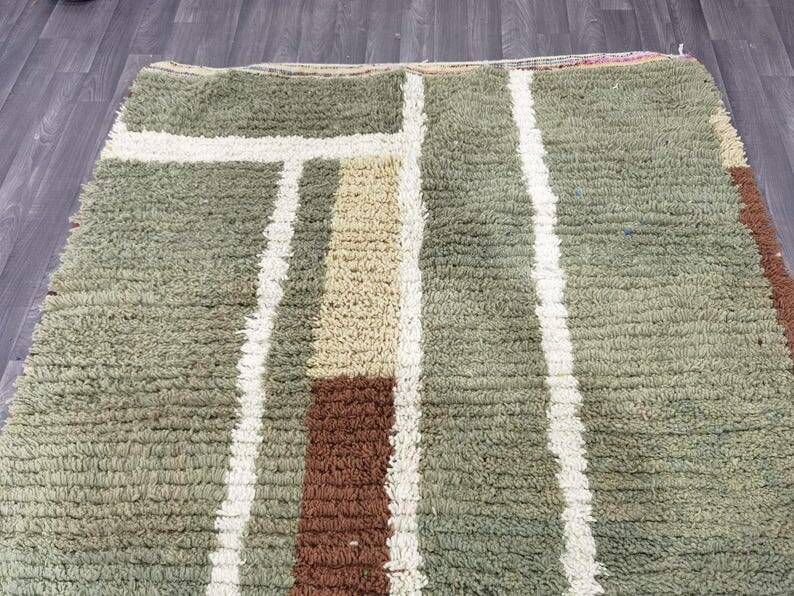 Handmade custom Berber rug with colourful patterns 1.4/2.6 m