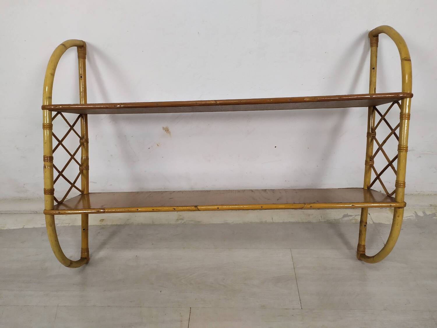 Vintage rattan shelf